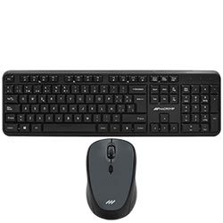 Teclado + Mouse Macrovip MV-MK300WB-SP Wireless / Espanhol - Preto