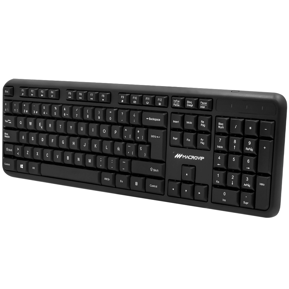 Teclado + Mouse Macrovip MV-MK300WB-SP Wireless / Espanhol - Preto