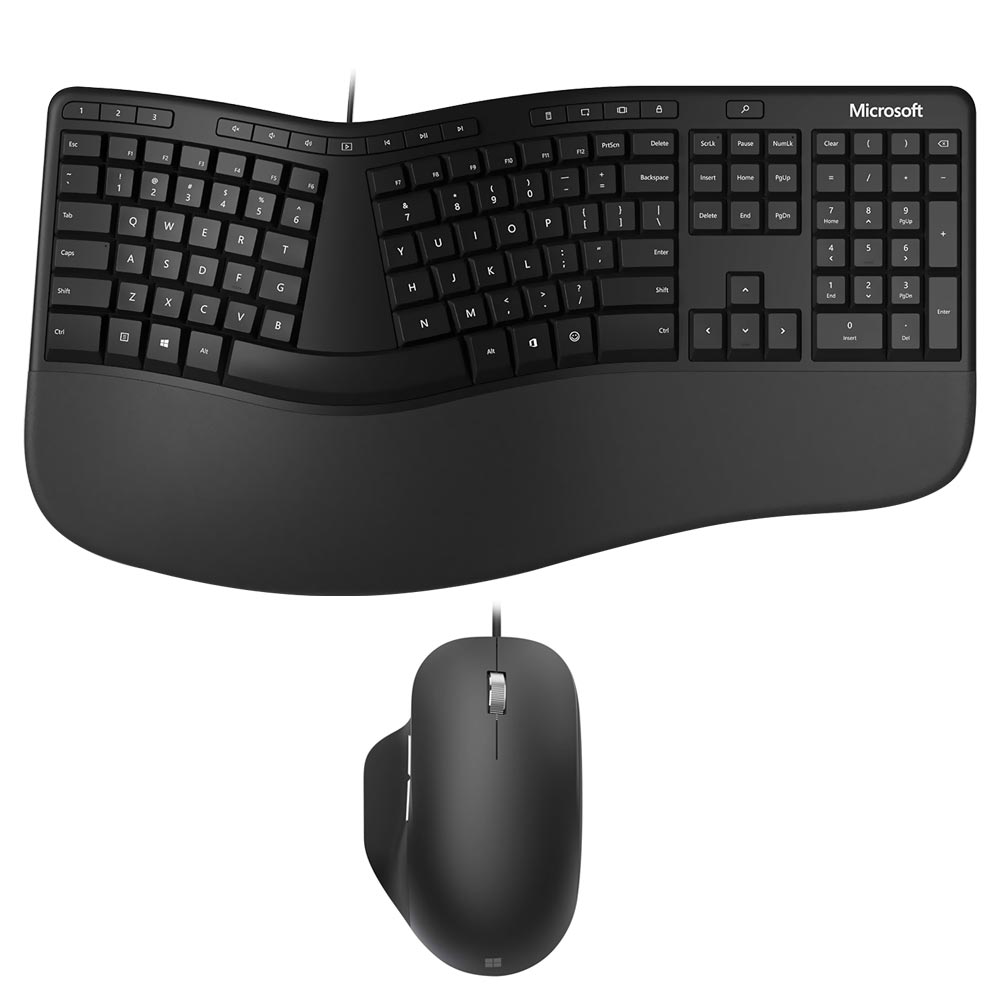 Teclado + Mouse Microsoft RJY-00001 Ergonomic USB / Inglês - Preto