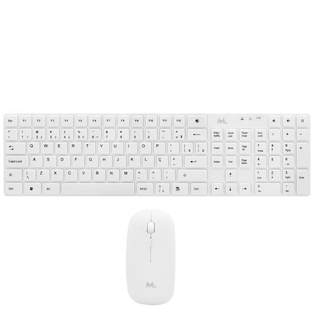 Teclado + Mouse Mtek KM5197W Wireless / Português - Branco