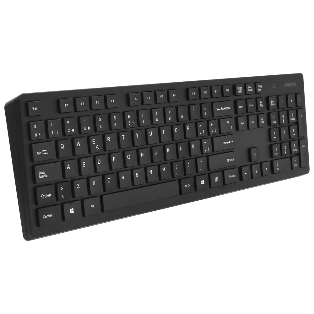 Teclado + Mouse Philips C602 SPT6602B / Espanhol - Preto
