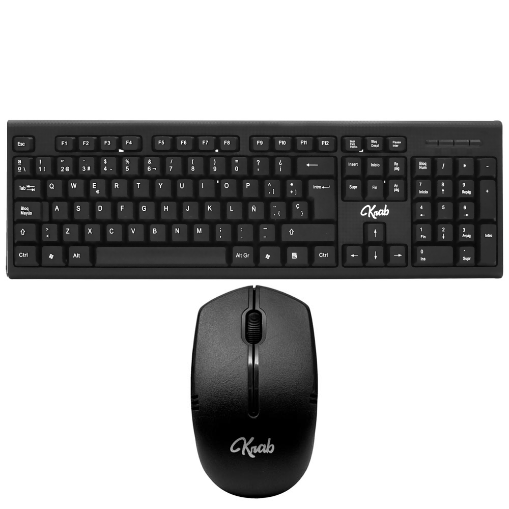 Teclado + Mouse Quanta KRAB KBKTM10 Wireless / Espanhol - Preto