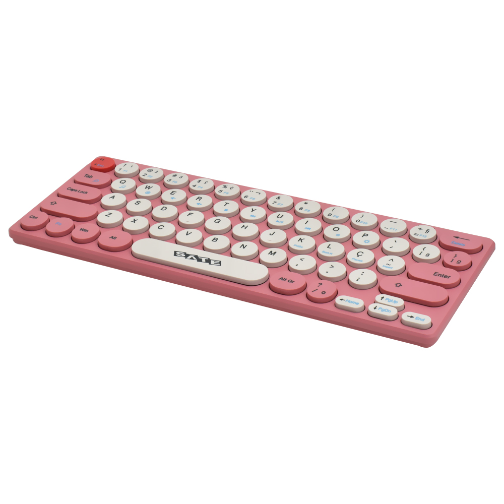 Teclado + Mouse Satellite AK-6061G Mini Wireless / Português - Rosa