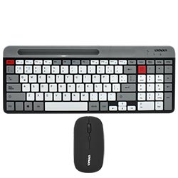 Teclado + Mouse Satellite AK-622G BT Wireless / Espanhol - Cinza / Preto