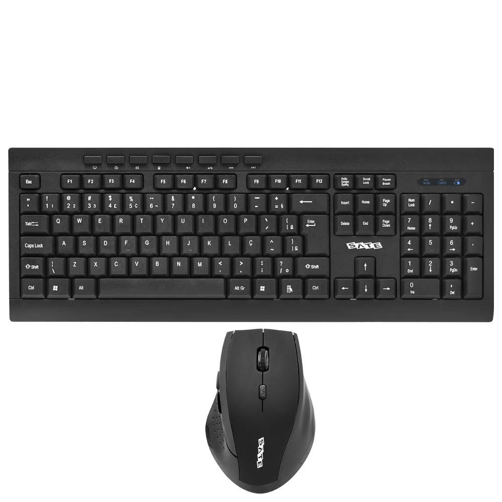 Teclado + Mouse Satellite AK-726G Wireless / Português - Preto