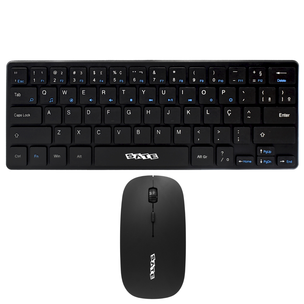 Teclado + Mouse Satellite AK-731G Mini Wireless / Português - Preto