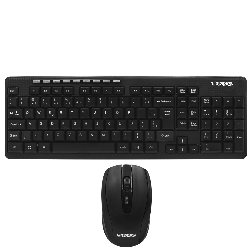 Teclado + Mouse Satellite AK-751G Wireless / Português - Preto
