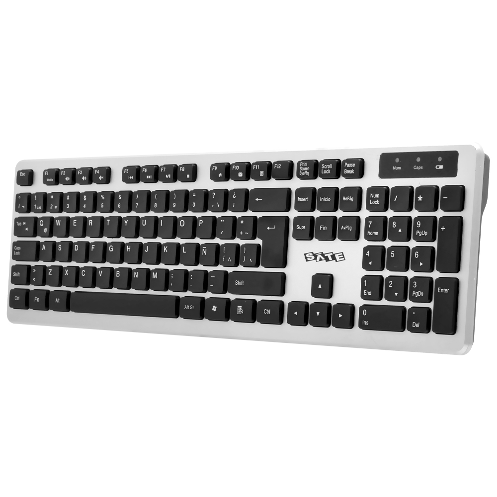 Teclado + Mouse Satellite AK-762G Wireless / Espanhol - Preto / Prata
