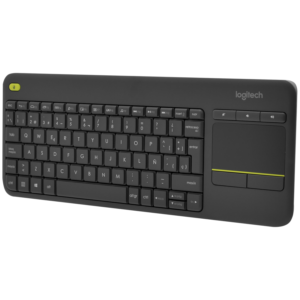 Teclado + Touchpad Logitech K400 Plus Wireless / Espanhol - Preto (920-007123)