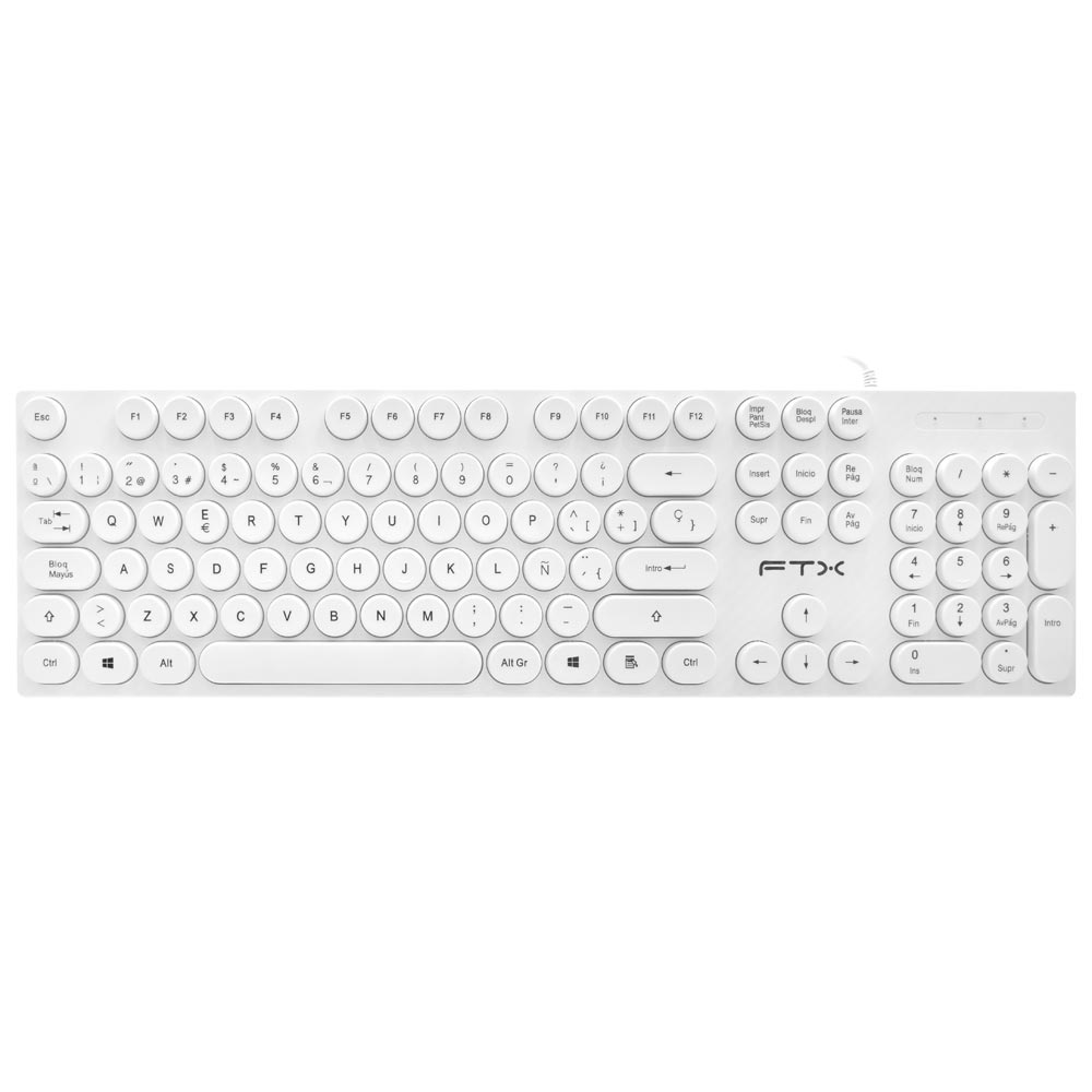 Teclado FTX K22 USB / Espanhol - Branco