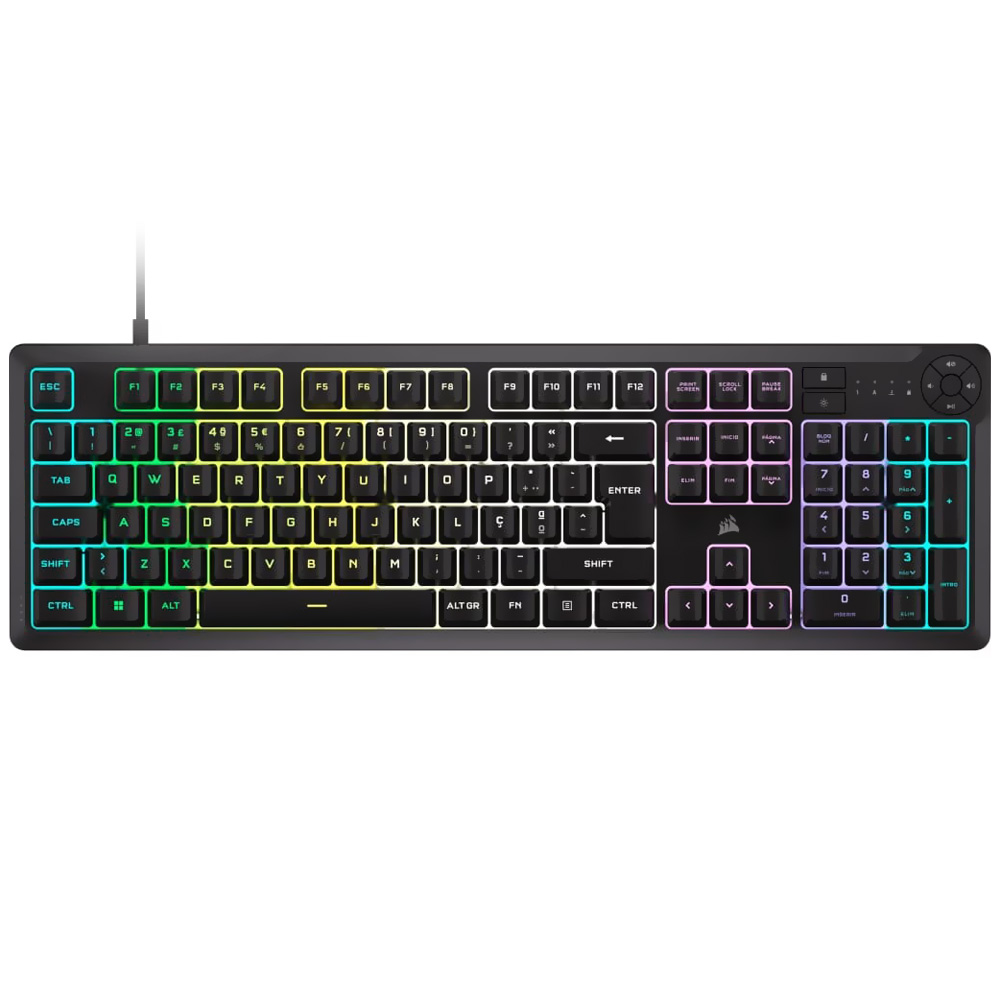 Teclado Gamer Corsair K55 Core USB / RGB / Português - Preto (CH-9226C65-BR)
