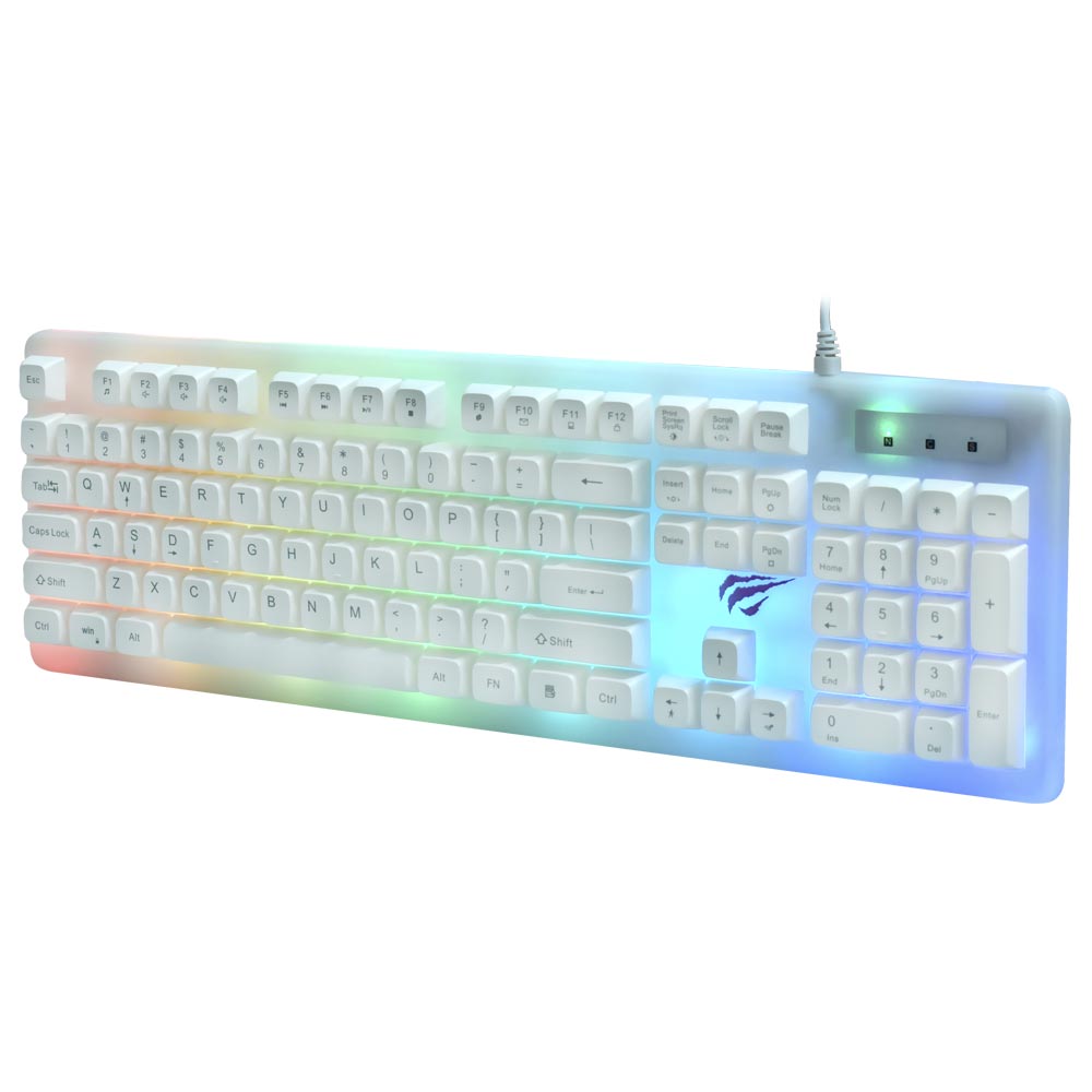 Teclado Gamer Havit Gamenote HV-KB876L USB / RGB / Inglês - Branco