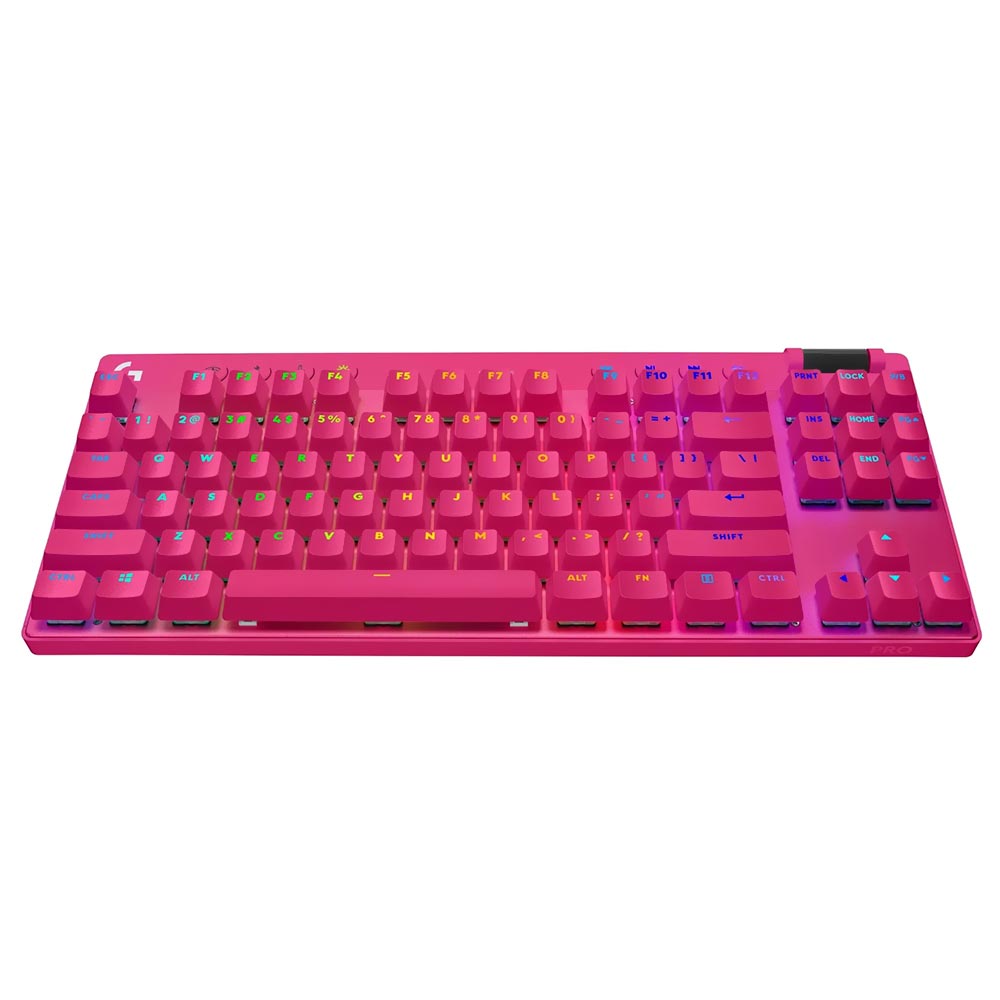 Teclado Gamer Logitech Pro X TKL Lightspeed Wireless / Inglês - Rosa + Case (920-012154)