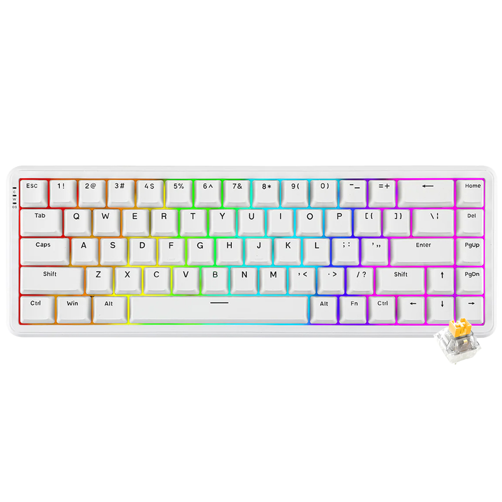 Teclado Gamer Mecânico Ajazz AK680 Max ABS Nacodexx Mini USB / RGB / Inglês - Branco (984655)
