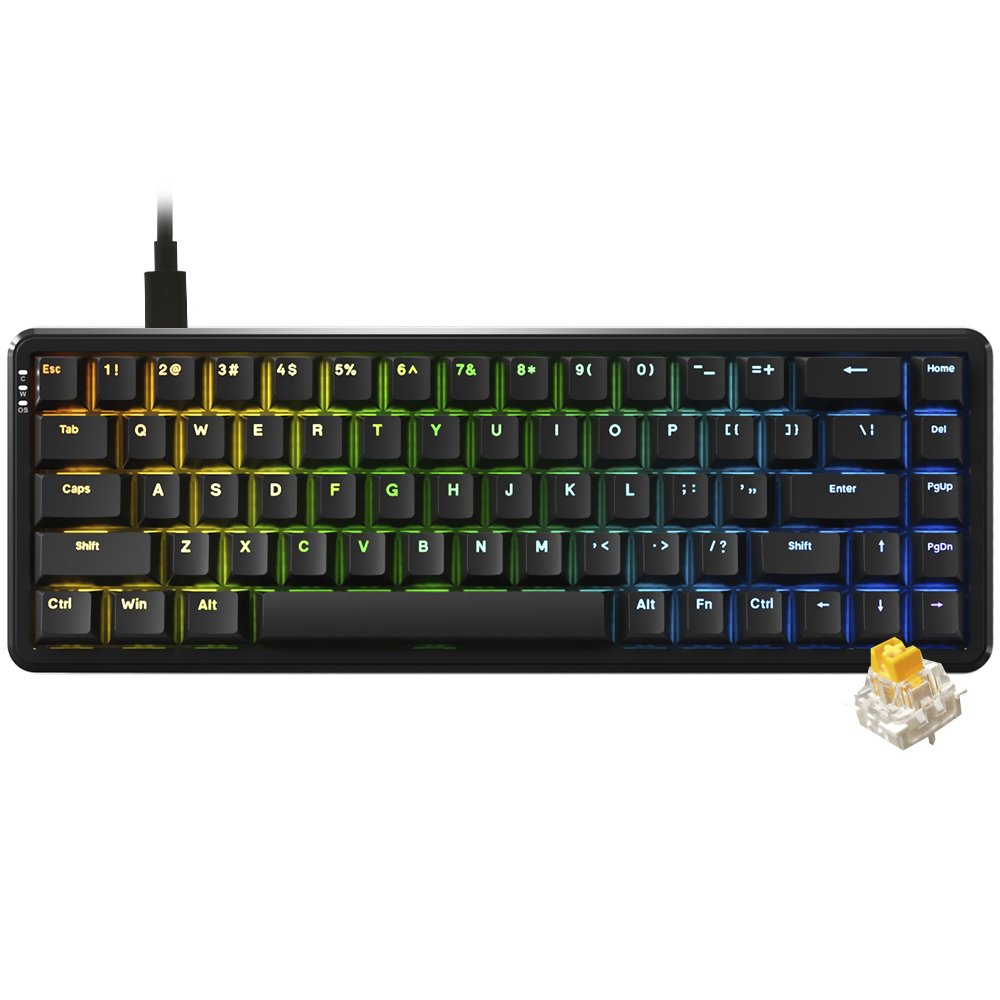 Teclado Gamer Mecânico Ajazz AK680 Max ABS Nacodexx Mini USB / RGB / Inglês - Preto (984648)