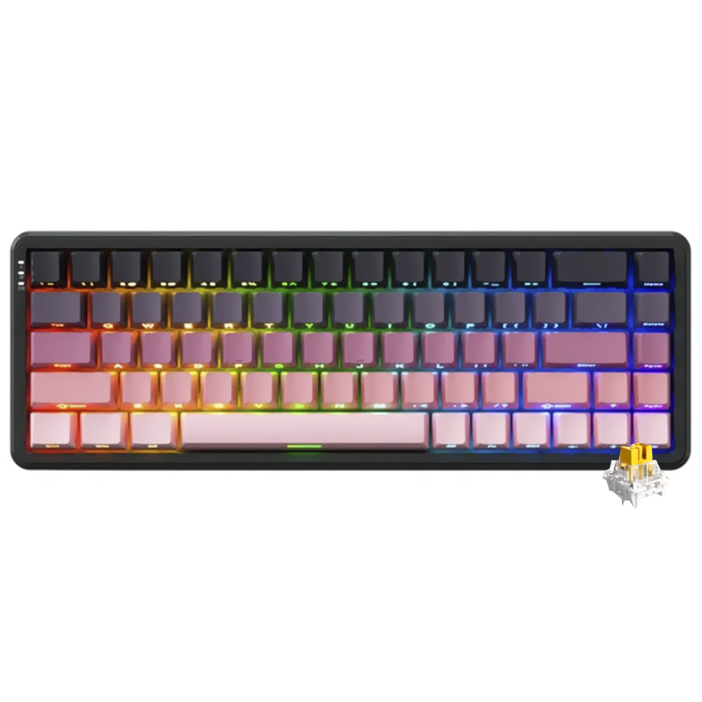 Teclado Gamer Mecânico Ajazz AK680 Max Nacodexx Mini USB / RGB / Inglês - Rosa (984686)
