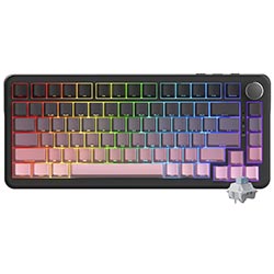 Teclado Gamer Mecânico Ajazz AK820 Max Plus Nacodexx Wireless / RGB / Flying Fish / Inglês - Preto / Rosa (984303)