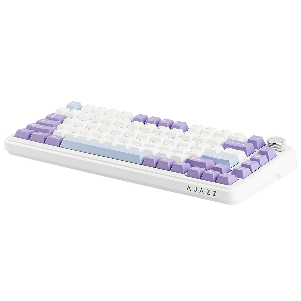 Teclado Gamer Mecânico Ajazz AK820 Nacodexx USB / RGB / Sea Salt / Inglês - Branco / Roxo (980190)