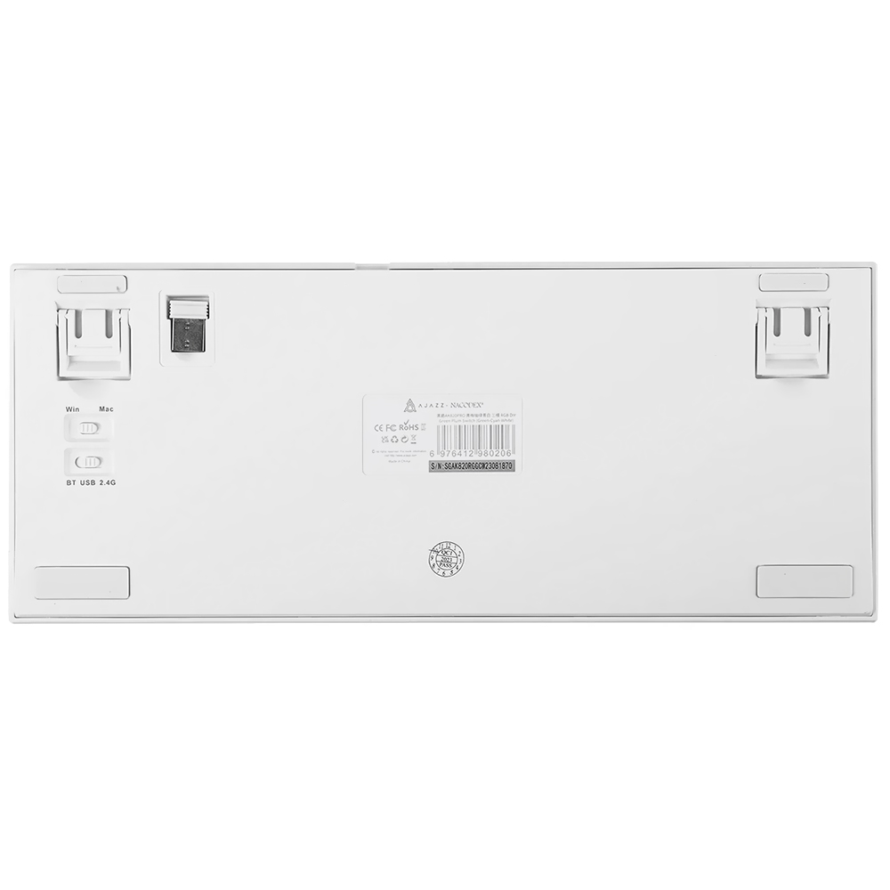 Teclado Gamer Mecânico Ajazz AK820 Pro Nacodexx Wireless / RGB / Flying Fish / Inglês - Branco / Roxo (980794)