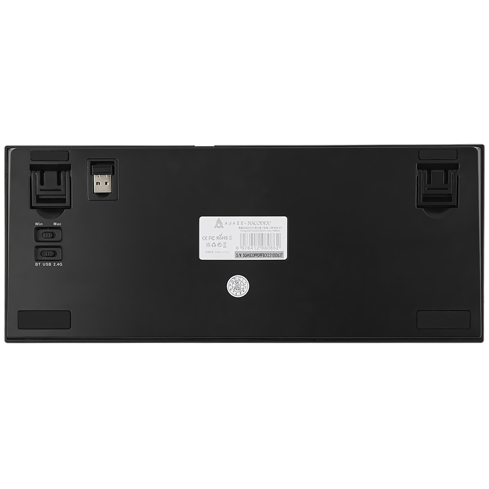 Teclado Gamer Mecânico Ajazz AK820 Pro Nacodexx Wireless / RGB / Flying Fish / Inglês - Preto / Cinza (980862)