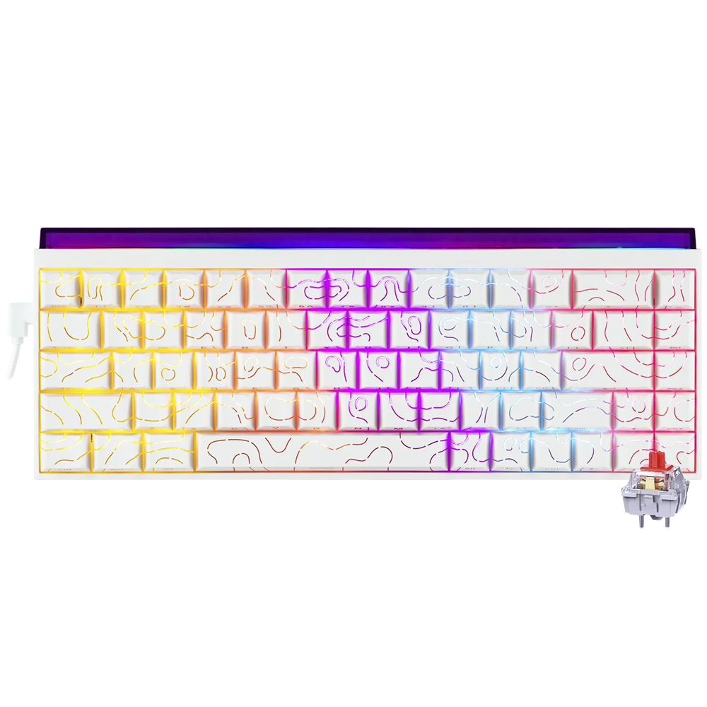 Teclado Gamer Mecânico Ajazz NK68 Nacodexx Mini USB / RED / Inglês - Branco (986994)