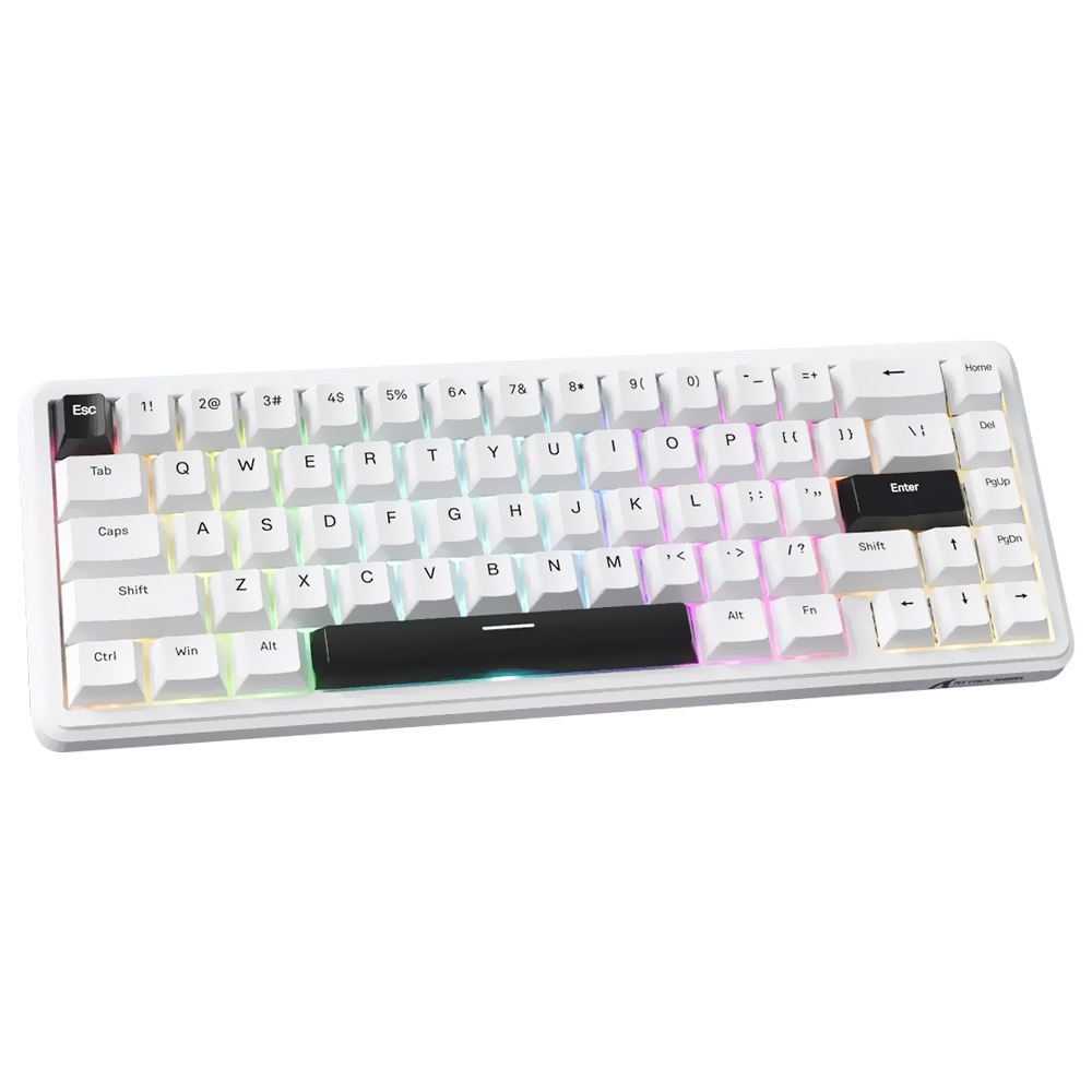 Teclado Gamer Mecânico Attack Shark X65HE USB / RGB / Inglês - Branco