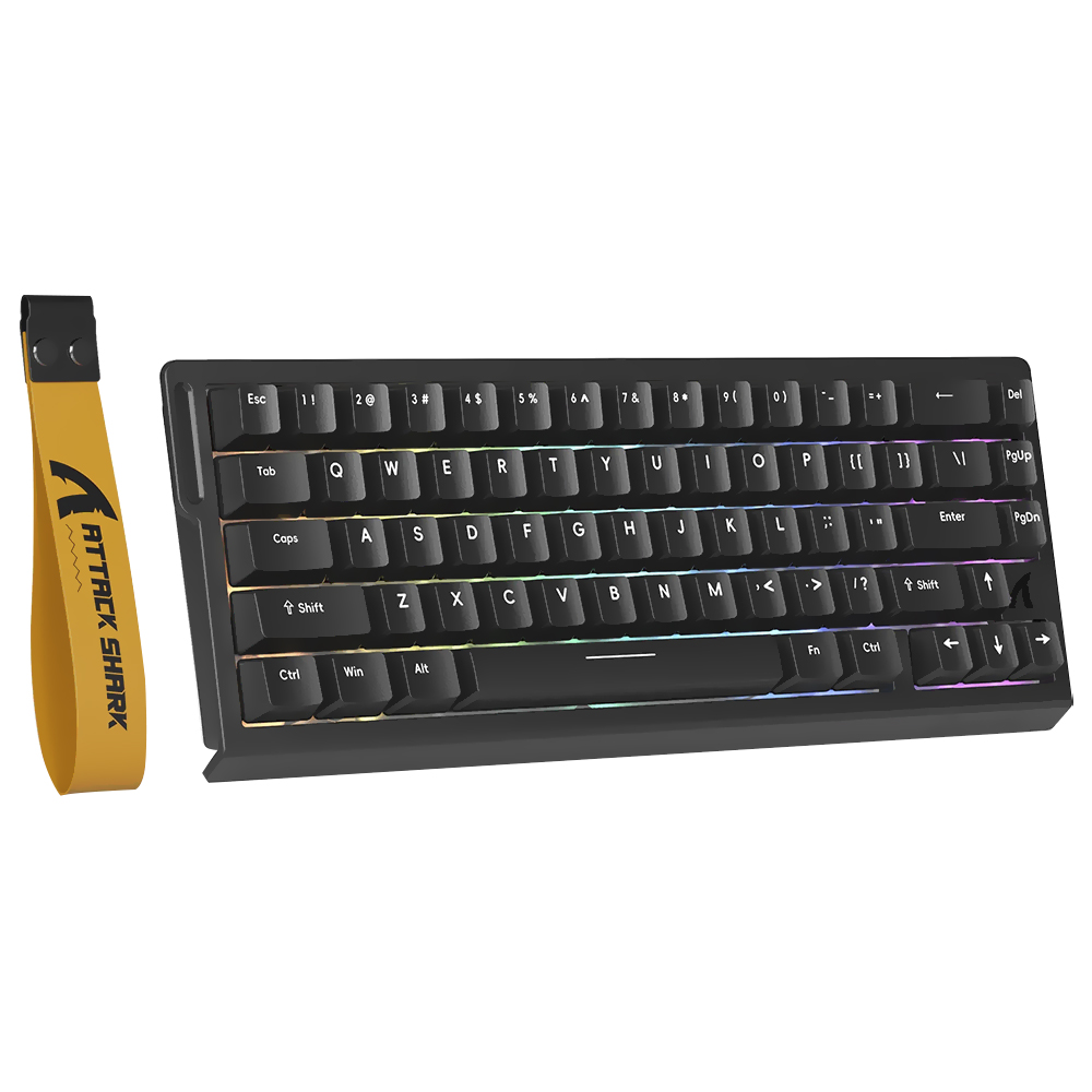 Teclado Gamer Mecânico Attack Shark X68HE USB / RGB / Inglês - Preto