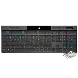 Teclado Gamer Mecânico Corsair K100 Air Wireless / RGB / Cherry MX / Inglês - Preto (CH-913A01U-NA)