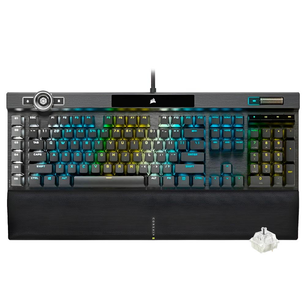 Teclado Gamer Mecânico Corsair K100 USB / RGB / Inglês - Preto (CH-912A014-NA)