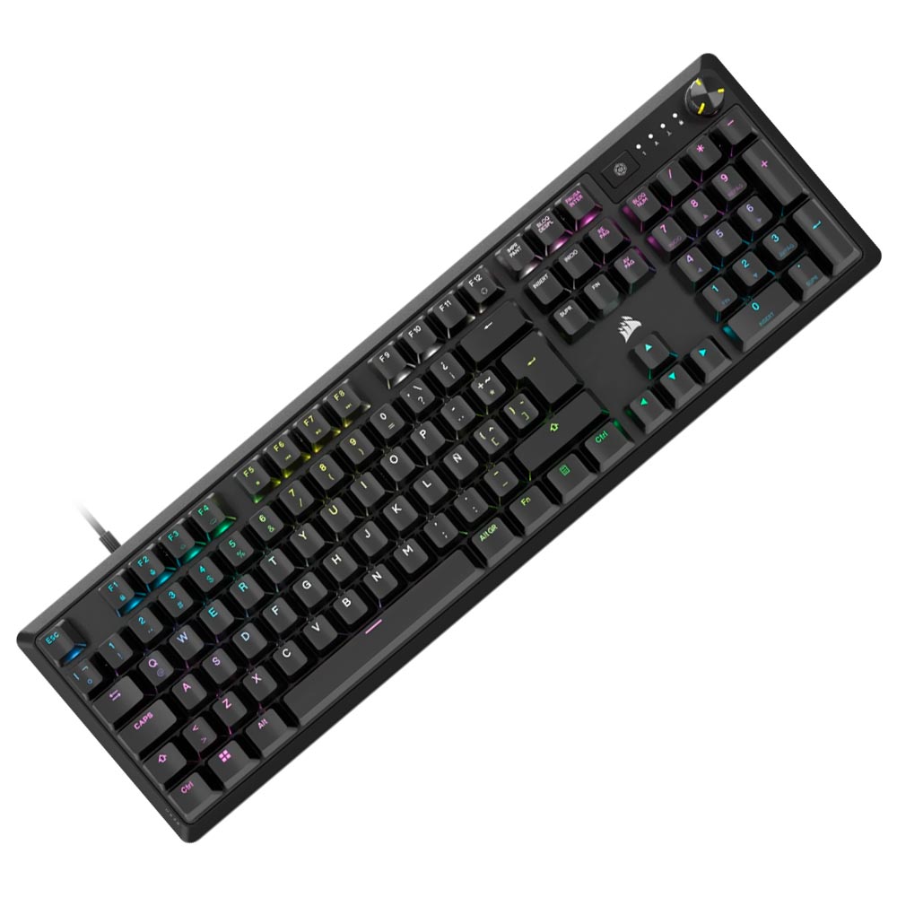 Teclado Gamer Mecânico Corsair K70 Core USB / RGB / RED / Espanhol - Preto (CH-910971E-SP)