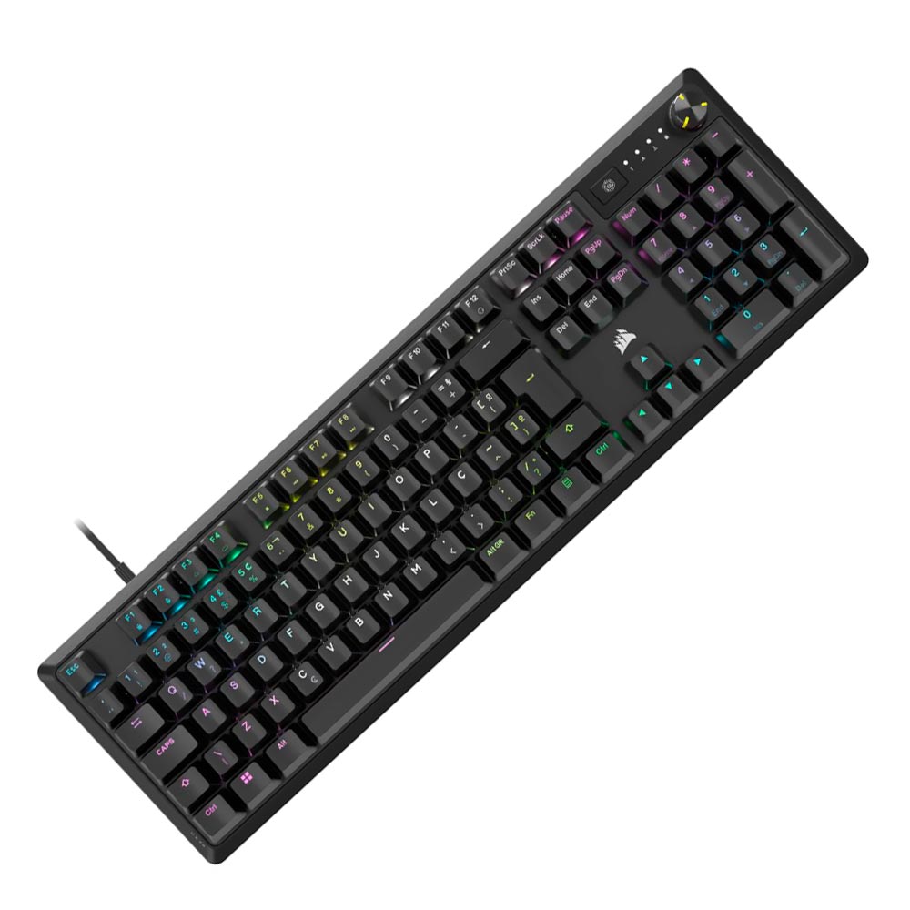 Teclado Gamer Mecânico Corsair K70 Core USB / RGB / RED / Português - Preto (CH-910971E-BR)