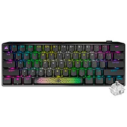 Teclado Gamer Mecânico Corsair K70 RGB Mini Pro Wireless / Cherry MX Silver / Inglês - Preto (CH-9189014-NA)
