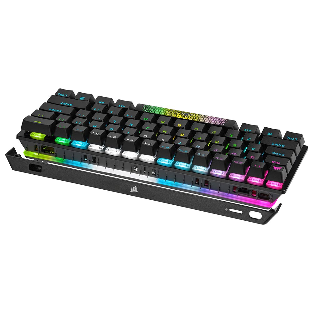 Teclado Gamer Mecânico Corsair K70 RGB Mini Pro Wireless / Cherry MX Silver / Inglês - Preto (CH-9189014-NA)