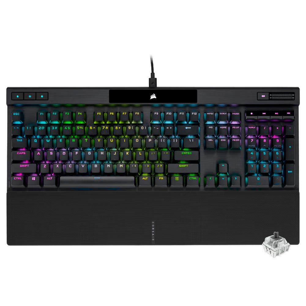 Teclado Gamer Mecânico Corsair K70 RGB Pro USB / OPX / Inglês - Preto (CH-910941A-NA)