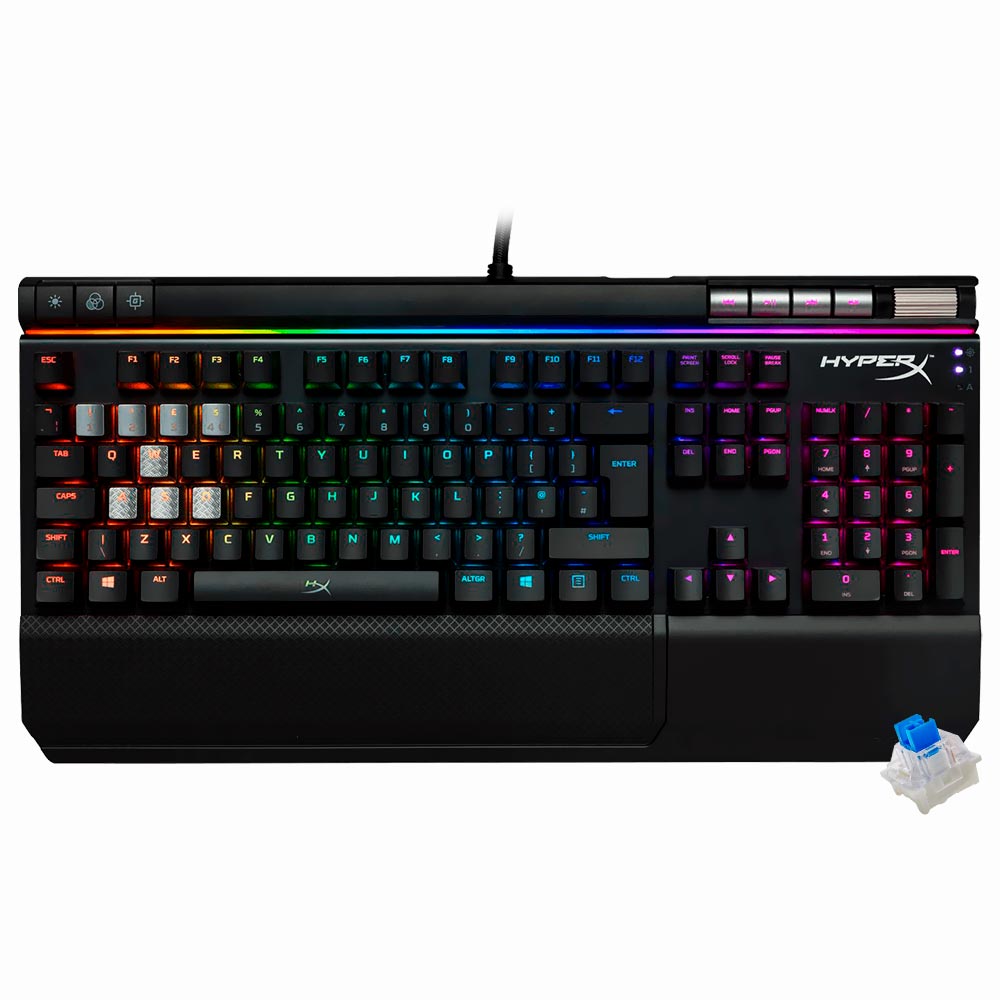 Teclado Gamer Mecânico Hyperx Alloy Elite USB / RGB / Cherry MX Blue / Inglês - Preto (HX-KB2BL2-US/R2)