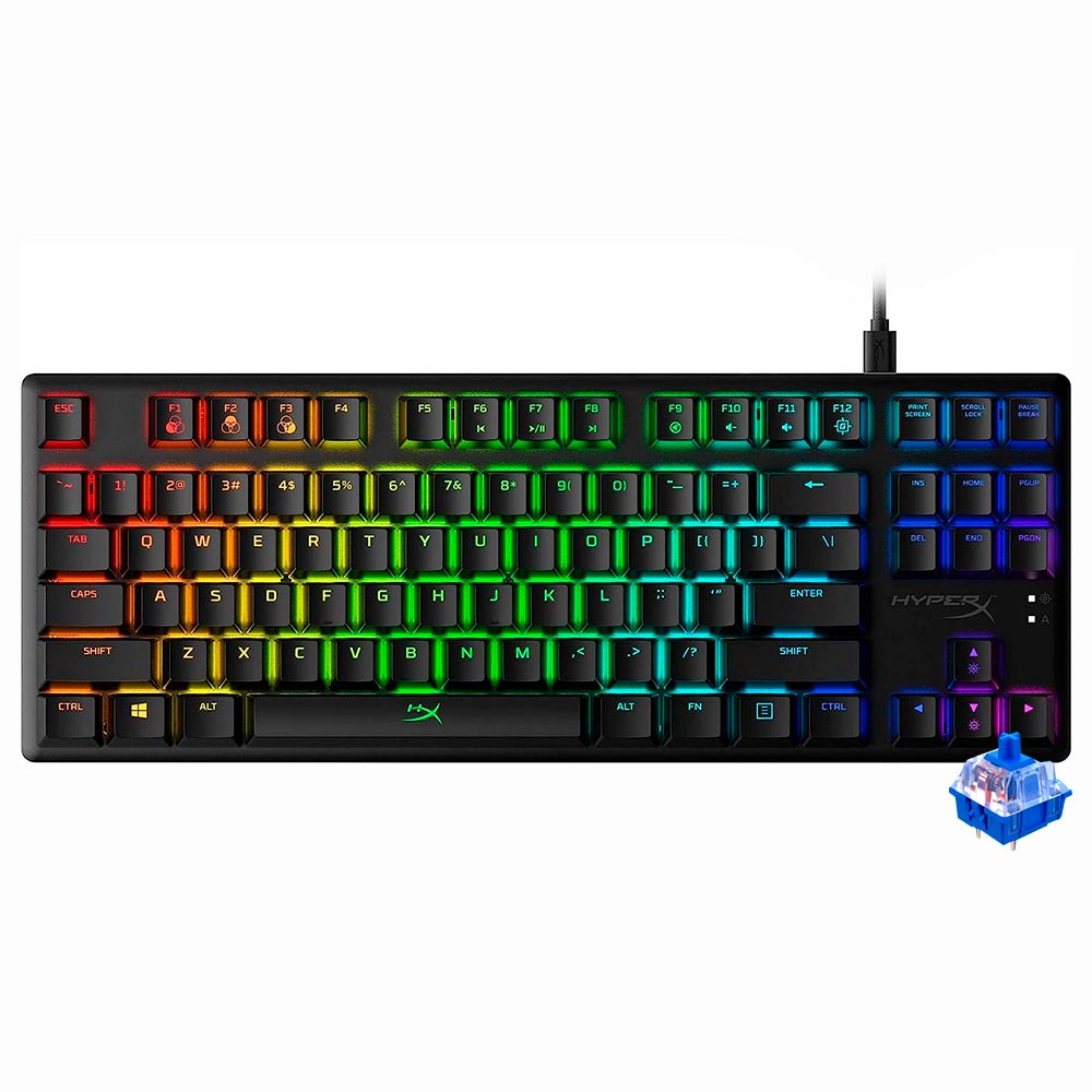 Teclado Gamer Mecânico Hyperx Alloy Origins Core USB / RGB / Blue / Inglês - Preto (4P5P2AA#ABA)