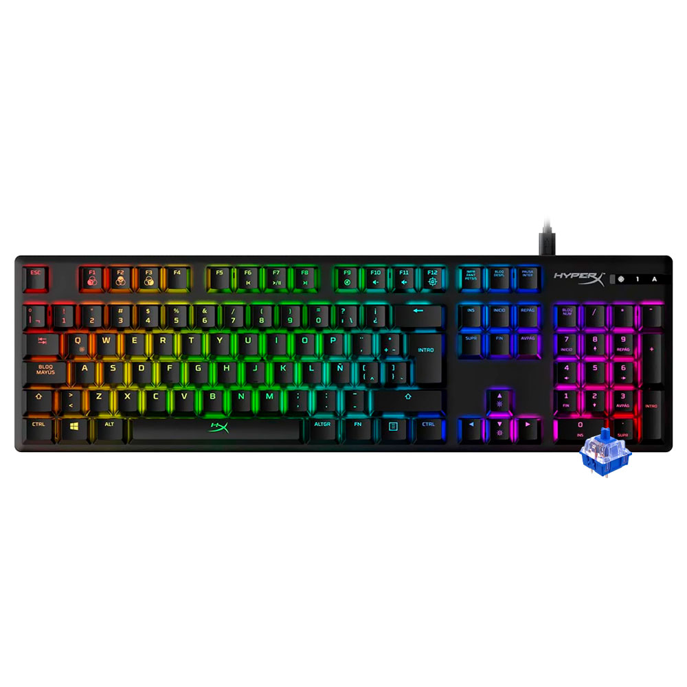 Teclado Gamer Mecânico Hyperx Alloy Origins USB / RGB / Espanhol - Preto (HX-KB6BLX-LA)