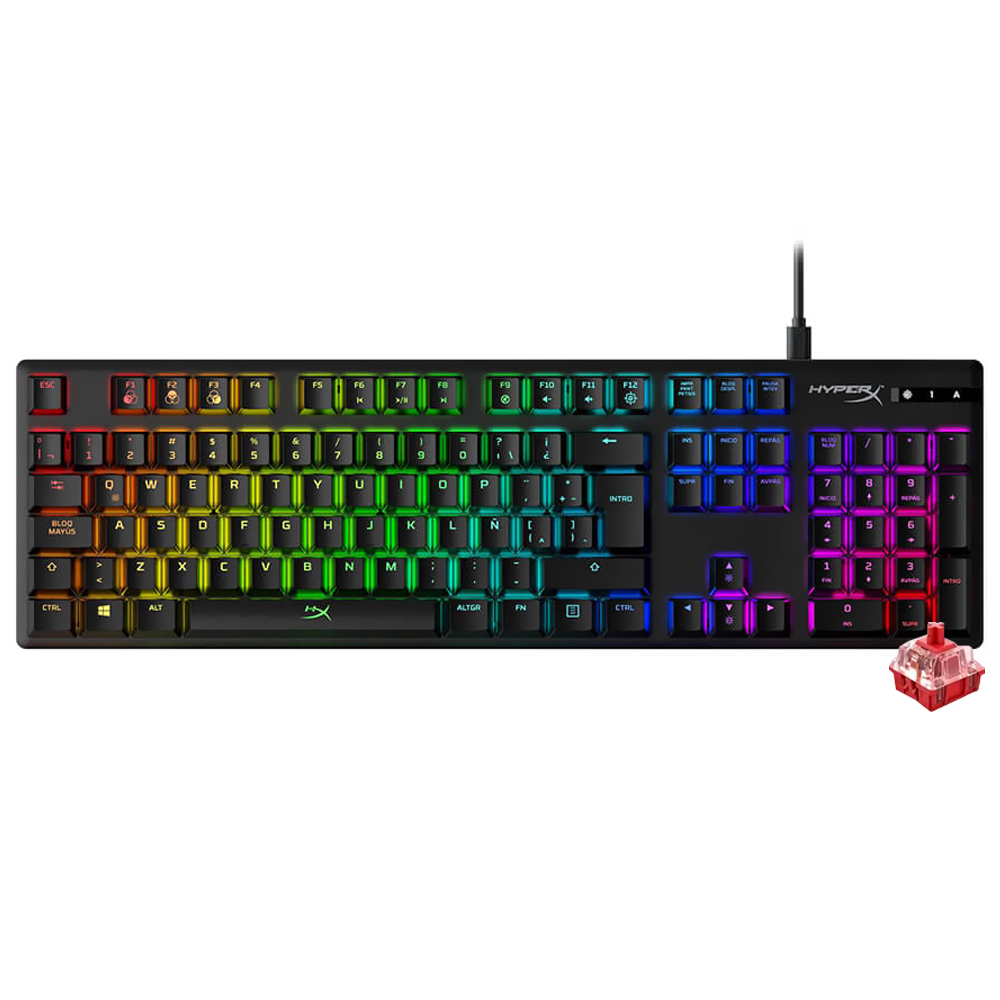 Teclado Gamer Mecânico Hyperx Alloy USB / RGB / Espanhol - Preto (HX-KB6RDX-LA)