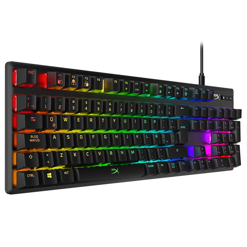 Teclado Gamer Mecânico Hyperx Alloy USB / RGB / Espanhol - Preto (HX-KB6RDX-LA)
