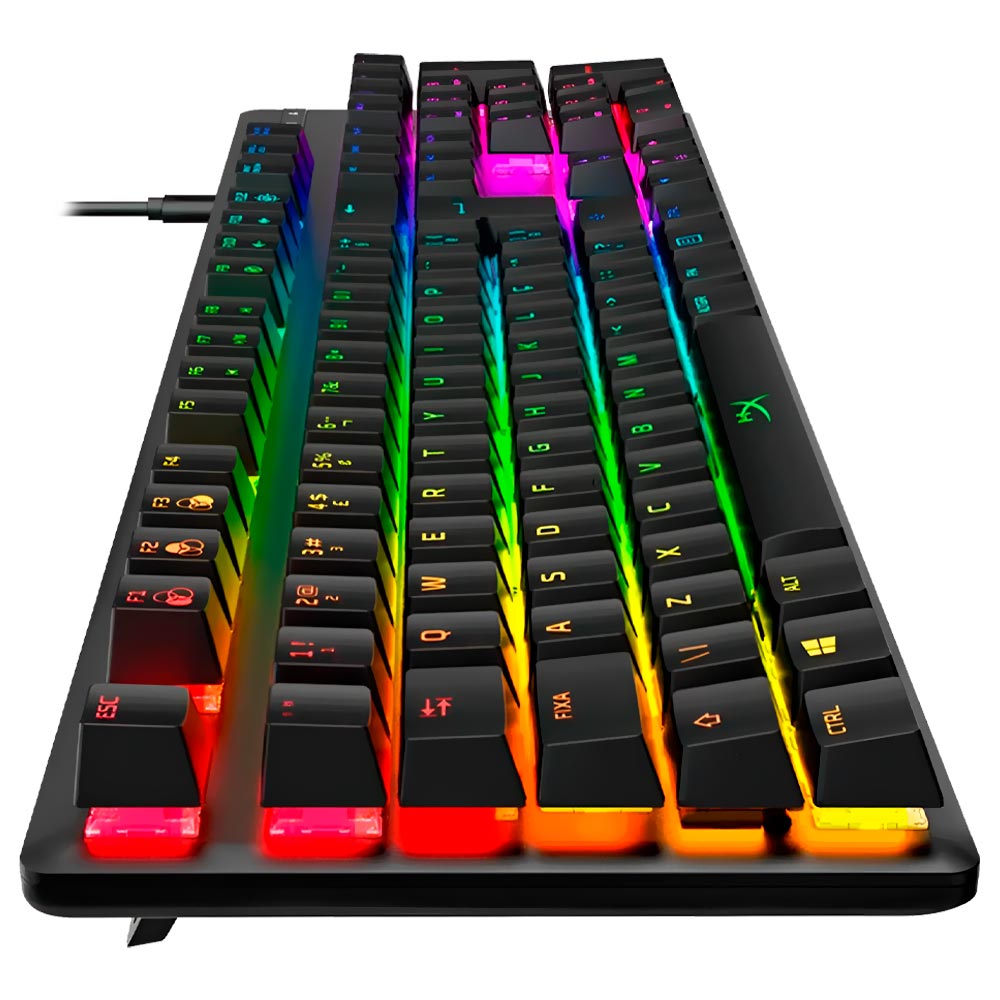 Teclado Gamer Mecânico Kingston Hyperx Alloy Origins USB / RGB / Cherry MX Blue / Português - Preto (HX-KB6BLX-BR)