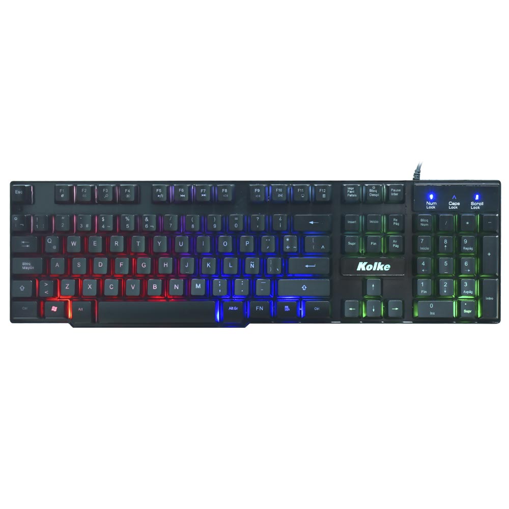 Teclado Gamer Mecânico Kolke KET-1203 Delta Simil USB / RGB / Espanhol - Preto