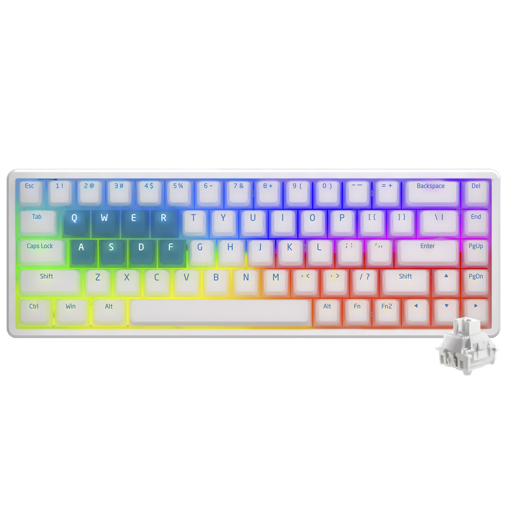 Teclado Gamer Mecânico Lamzu Atlantis Pro Special Edition USB / RGB / White / Inglês - Branco