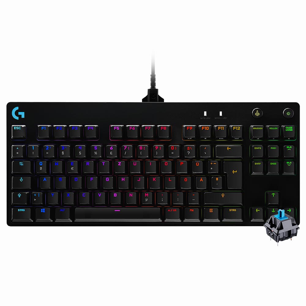 Teclado Gamer Mecânico Logitech G-PRO USB / RGB / Inglês - Preto (920-009388)