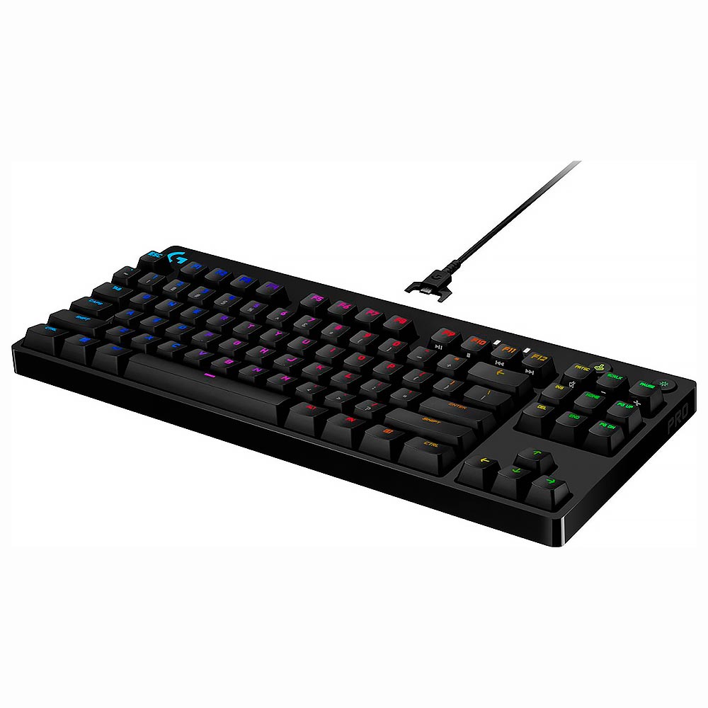 Teclado Gamer Mecânico Logitech G-PRO USB / RGB / Inglês - Preto (920-009388)