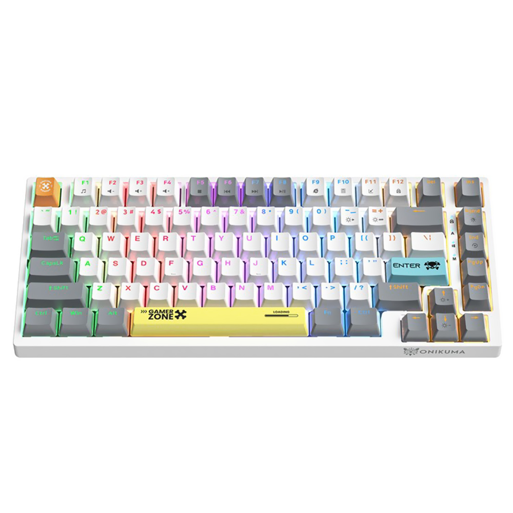 Teclado Gamer Mecânico Onikuma G58 USB / RGB / Tea / Inglês - Branco