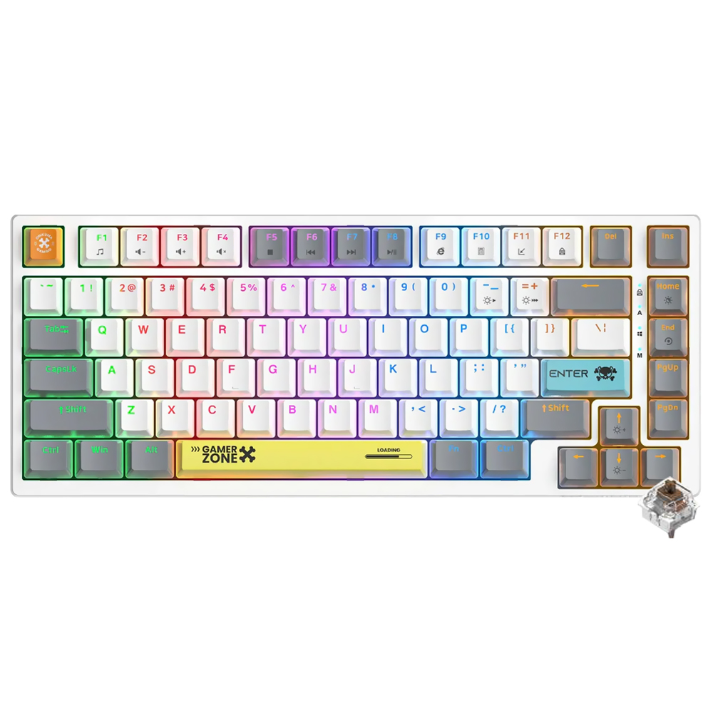 Teclado Gamer Mecânico Onikuma G58 USB / RGB / Tea / Inglês - Branco