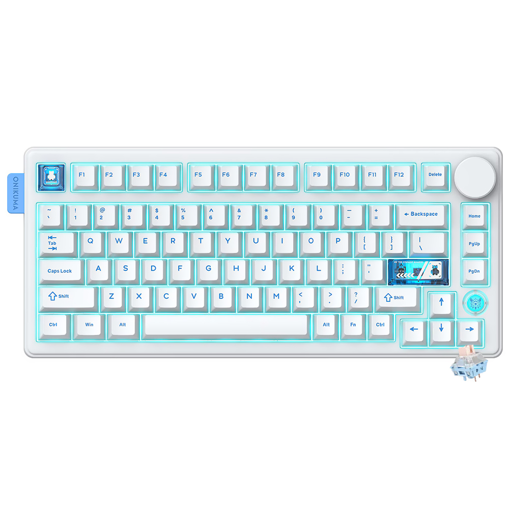 Teclado Gamer Mecânico Onikuma MT706 Wireless / RGB / Inglês - Branco
