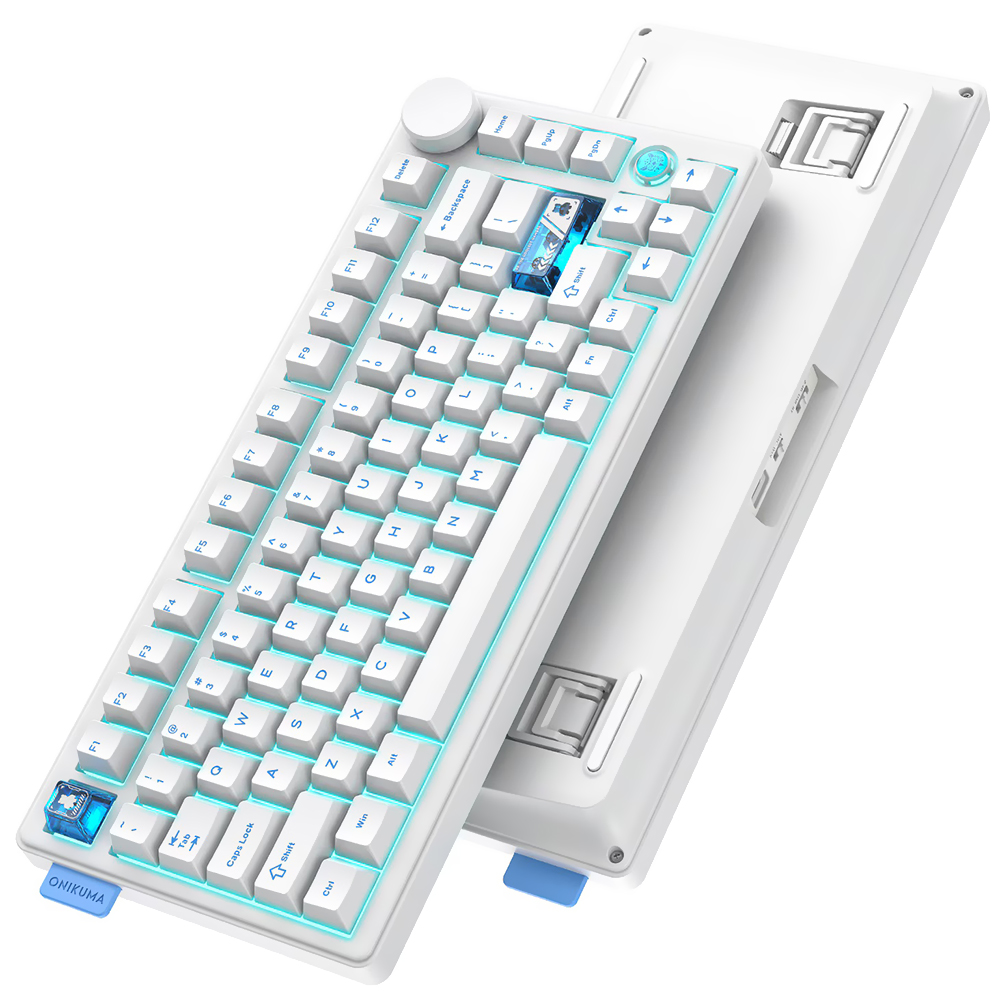 Teclado Gamer Mecânico Onikuma MT706 Wireless / RGB / Inglês - Branco