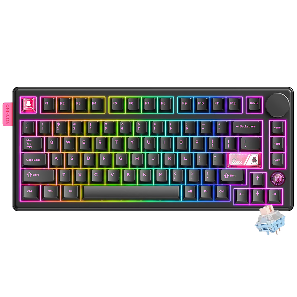 Teclado Gamer Mecânico Onikuma MT706 Wireless / RGB / Inglês - Preto