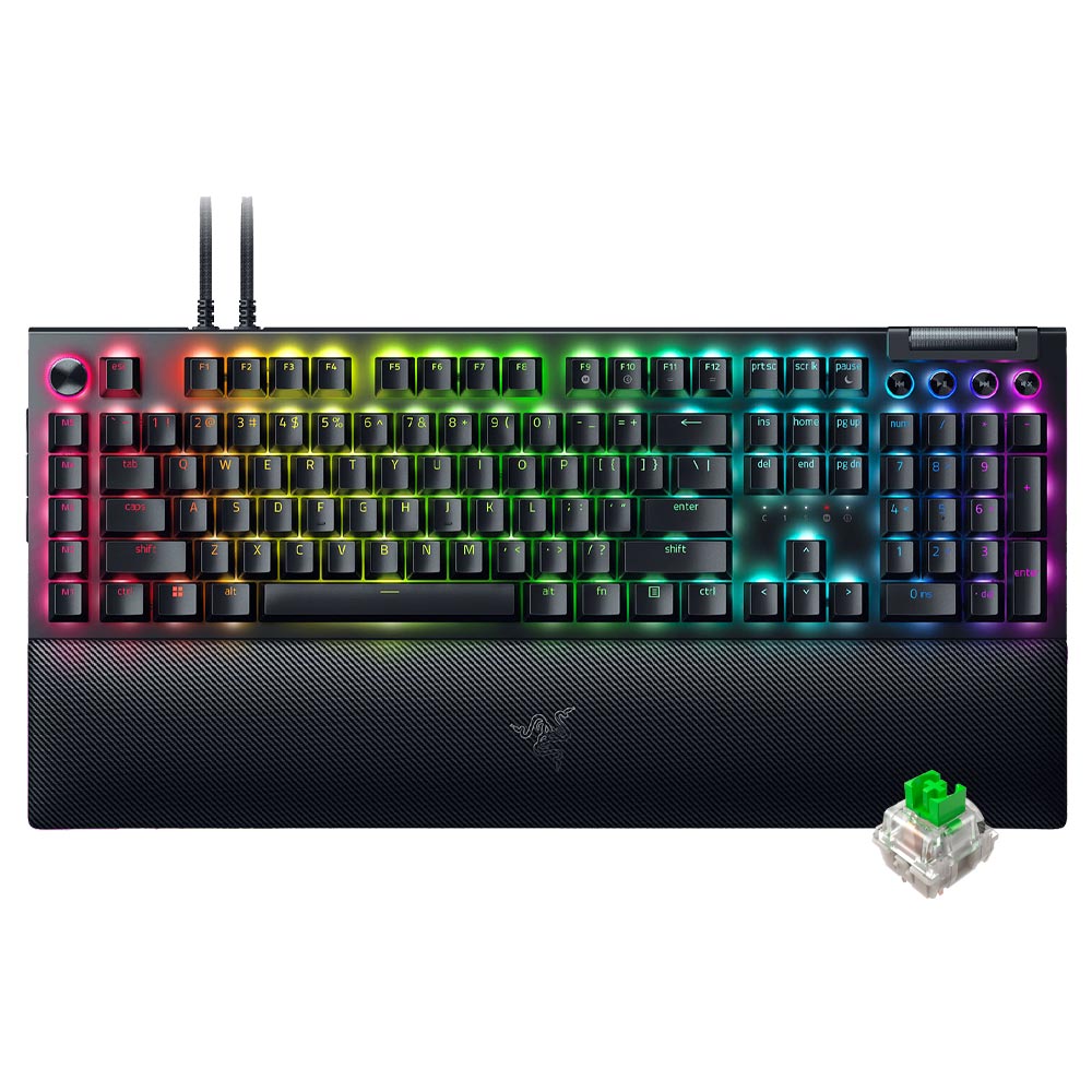 Teclado Gamer Mecânico Razer Blackwidow V4 Pro USB / RGB / Inglês - Preto (RZ03-04680200-R3U1)